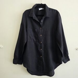 Lightweight Black Women's Swim Coverup Shirt